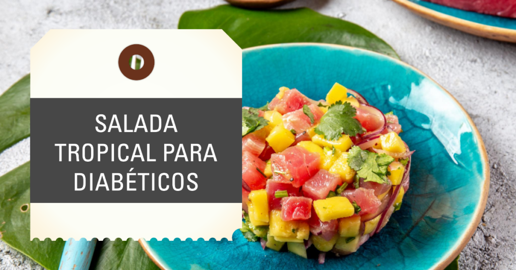 Salada Tropical para Diabéticos. A Salada Tropical é uma opção leve e deliciosa para os dias quentes. Combinando frutas como manga e abacaxi com abacate e pimentão, esta salada oferece uma mistura equilibrada de sabores doces, ácidos e salgados. Adicionado ao coentro e ao molho cítrico de limão, este prato é não só saboroso, mas também nutritivo e amigável para diabéticos, tornando-se uma escolha perfeita para um almoço ou jantar leve e saudável.